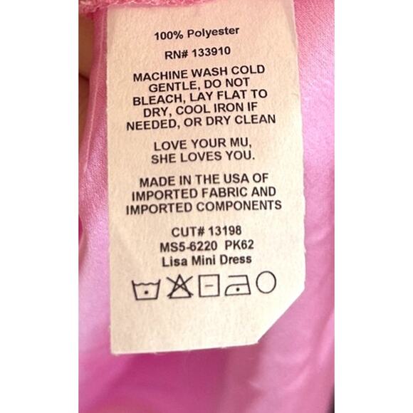 Show Me Your Mumu Lisa Mini Dress in Pink Luxe Satin XL - Picture 6 of 7